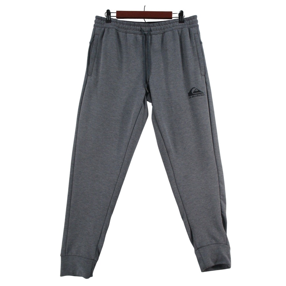 Quiksilver Mens Jogger Sweatpants Gray Heather Logo Activewear Pants